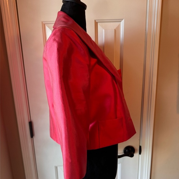 Talbots Red Women's Blazer with Black Buttons - Picture 6 of 8